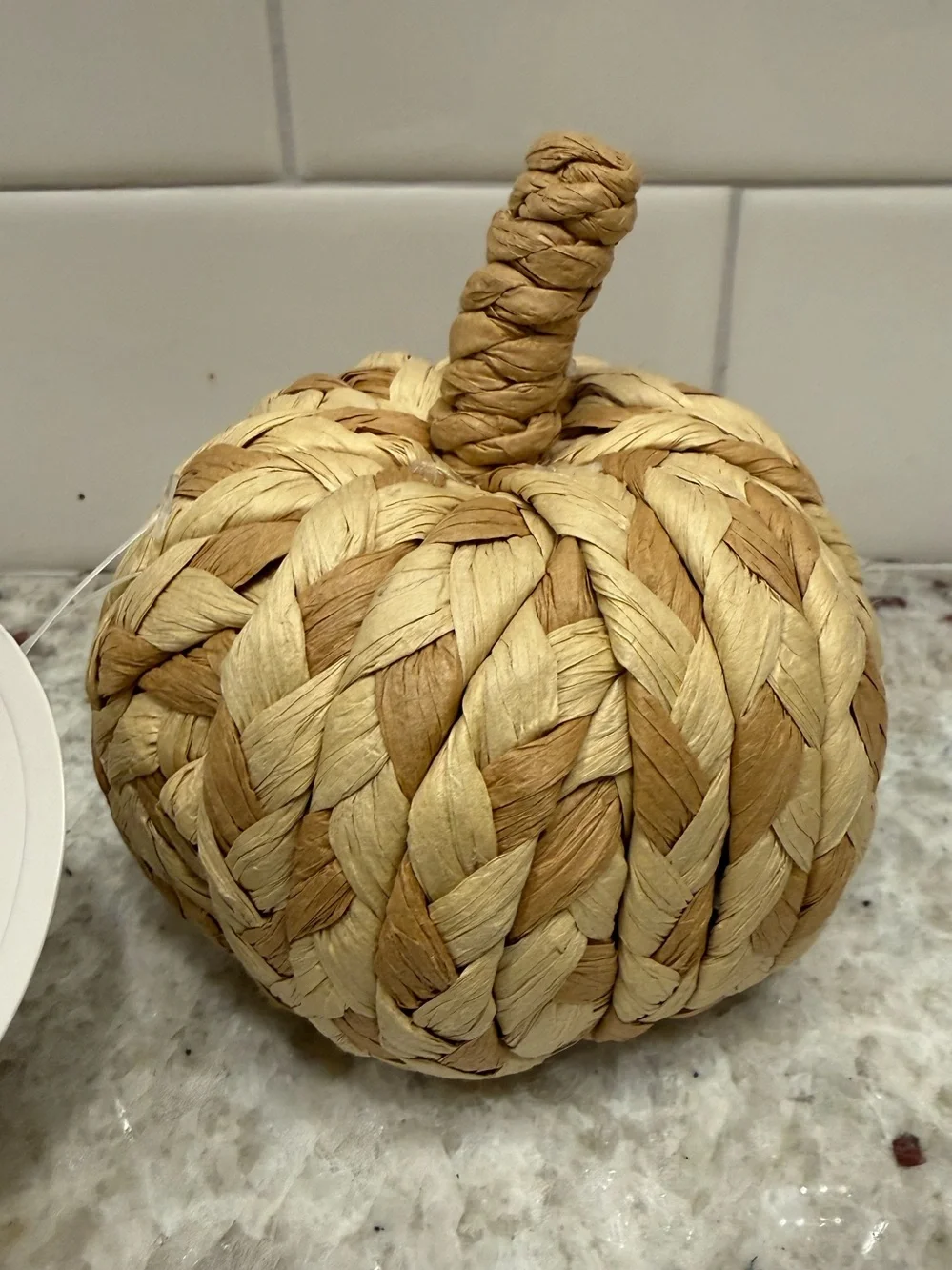 3/$15* Threshold Fall Decor: Small Woven Pumpkin in Natural Tan and Cream NWT